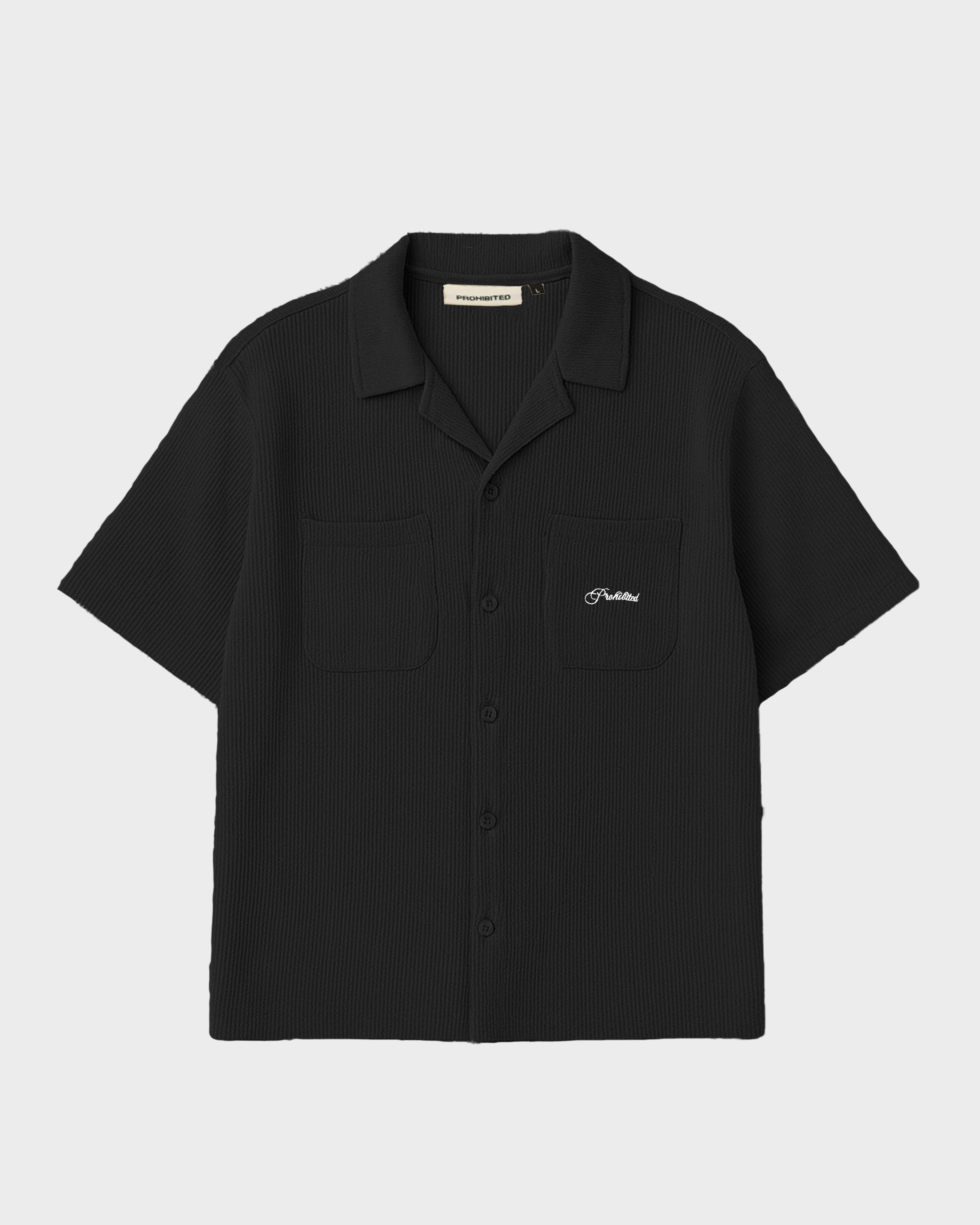 Seaside Waffle Shirt Black