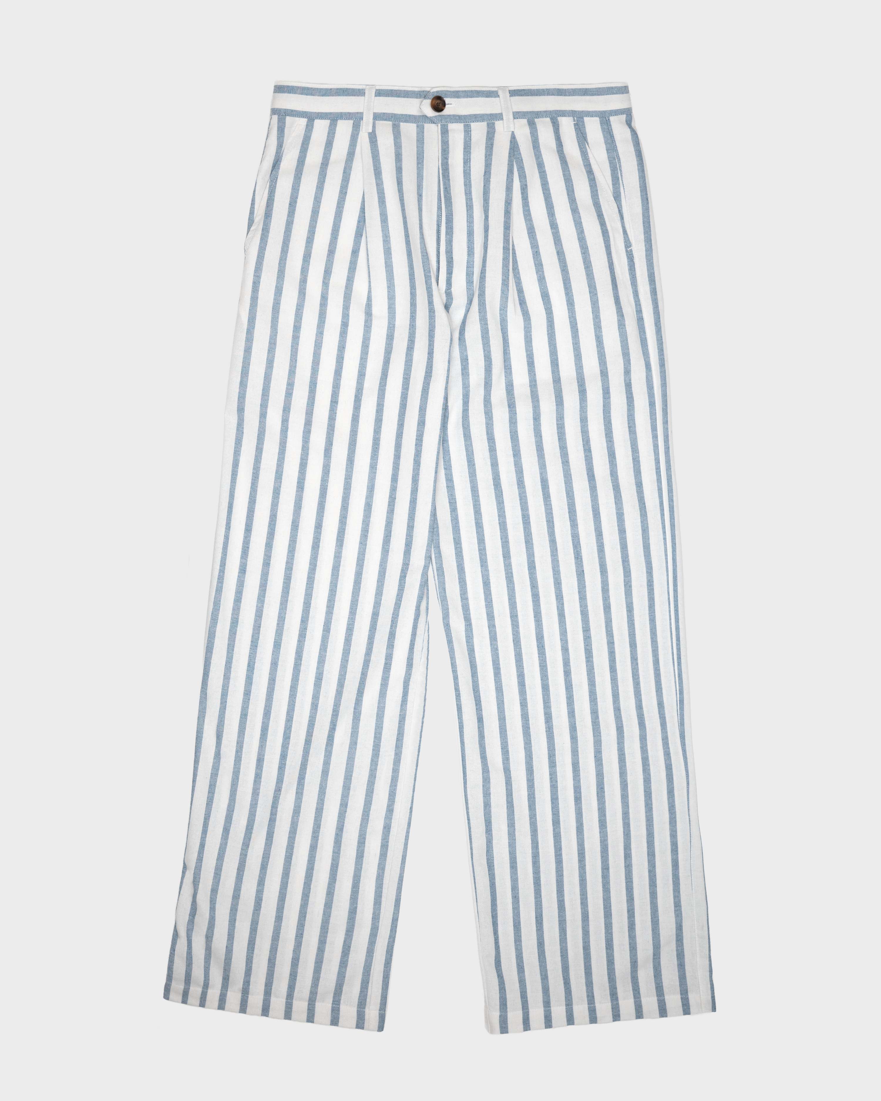 Striped Linen Pants Blue