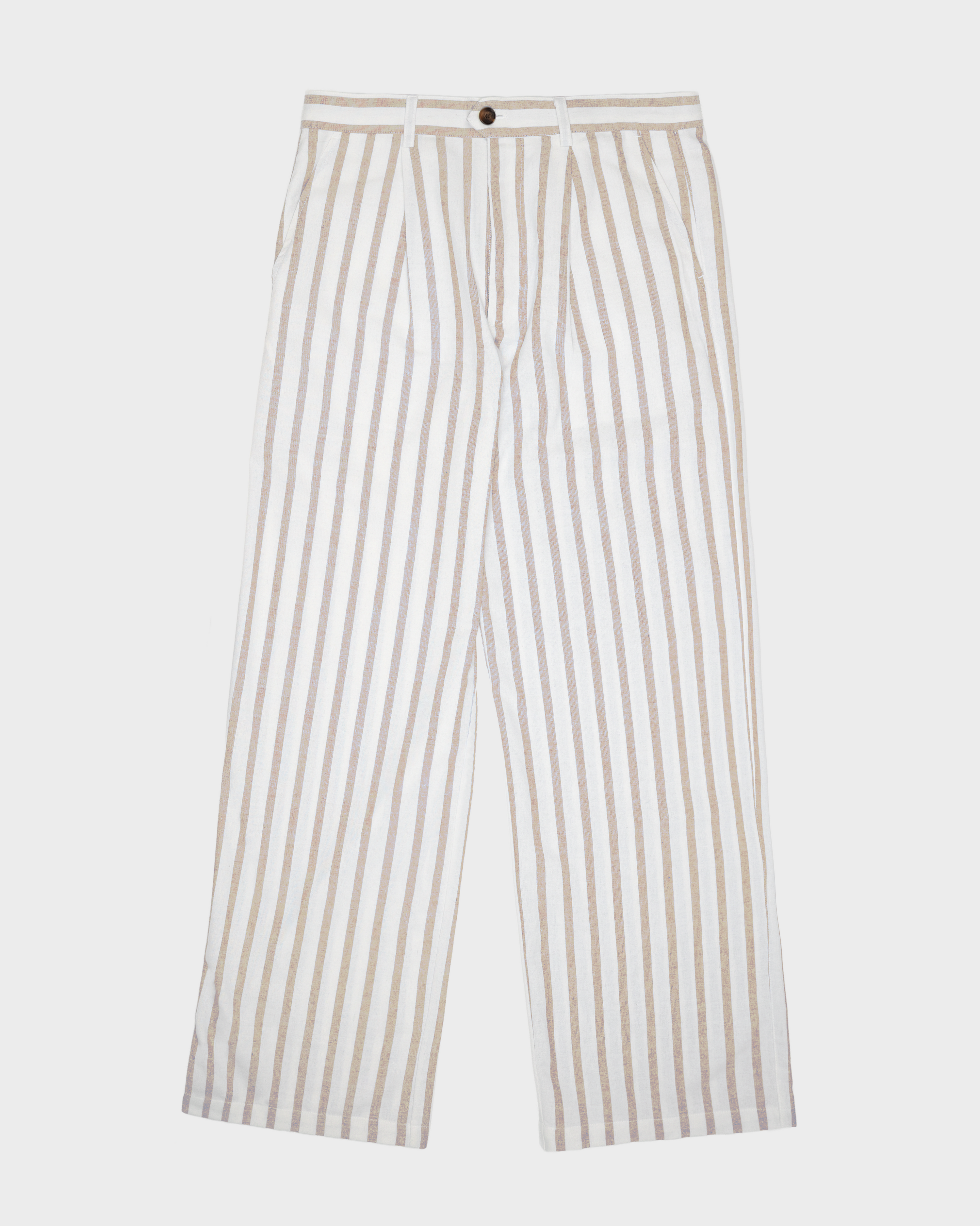 Striped Linen Pants Yellow