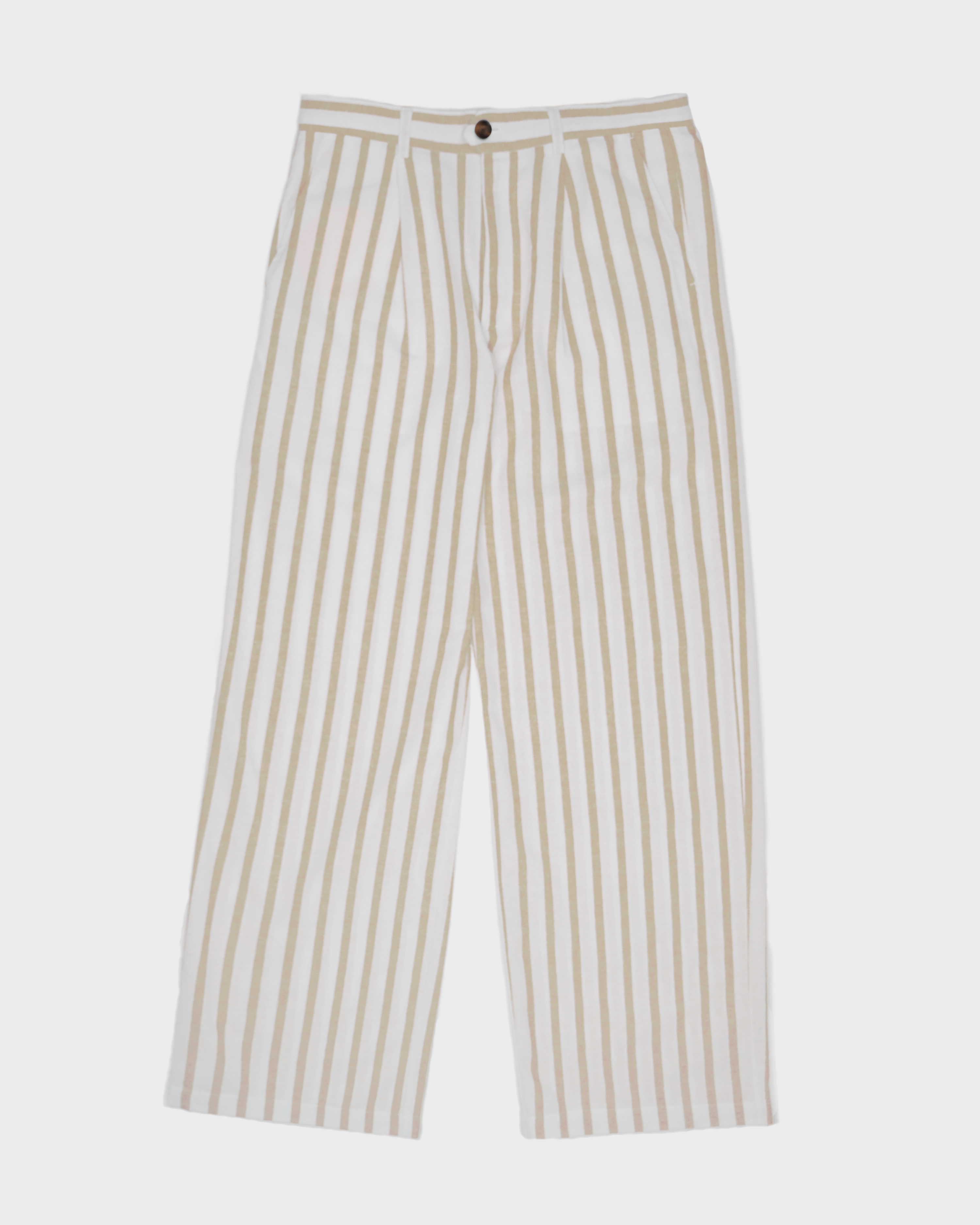 Striped Linen Pants Yellow