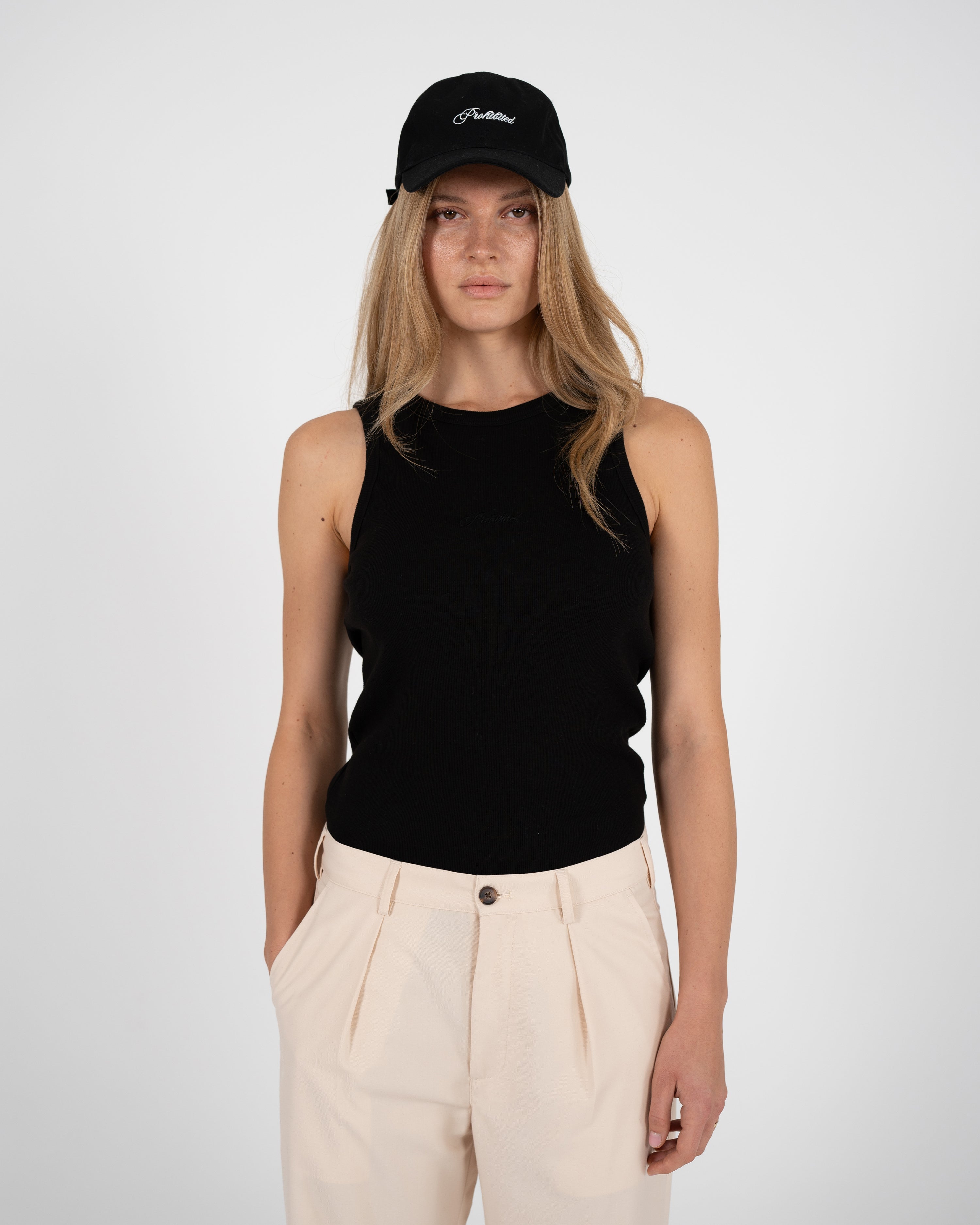 The Embroidery Tank Top Black