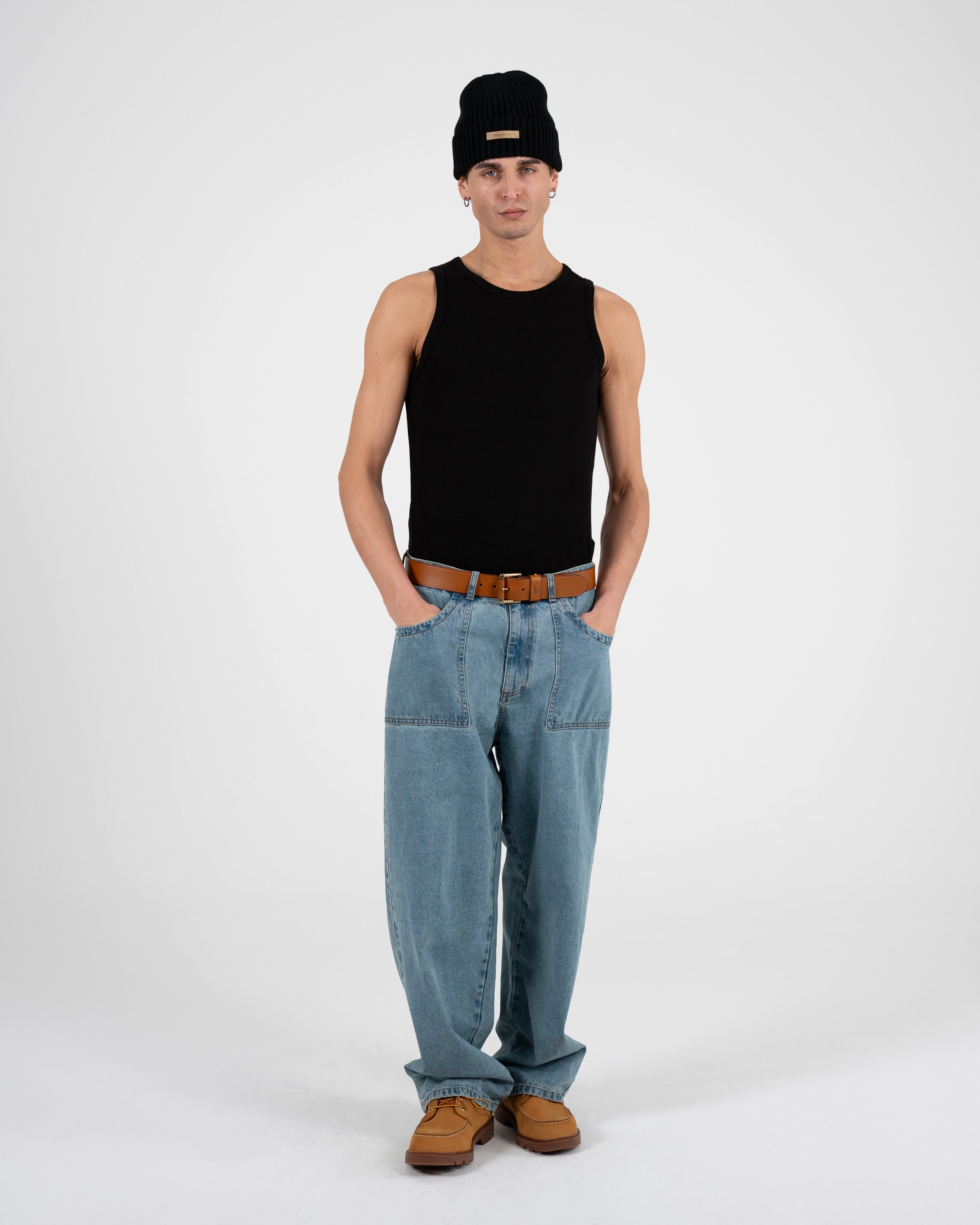 The Embroidery Tank Top Black