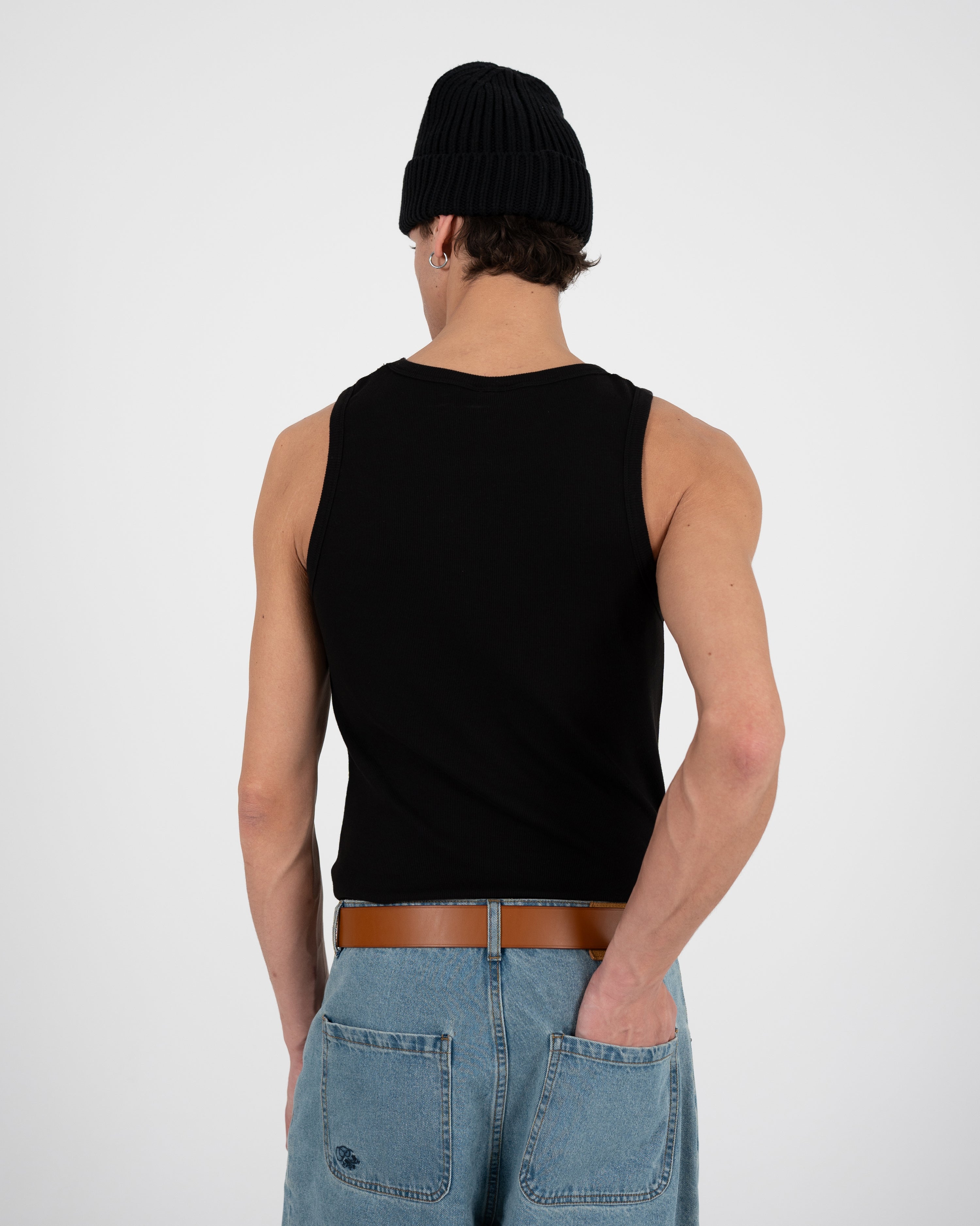 The Embroidery Tank Top Black