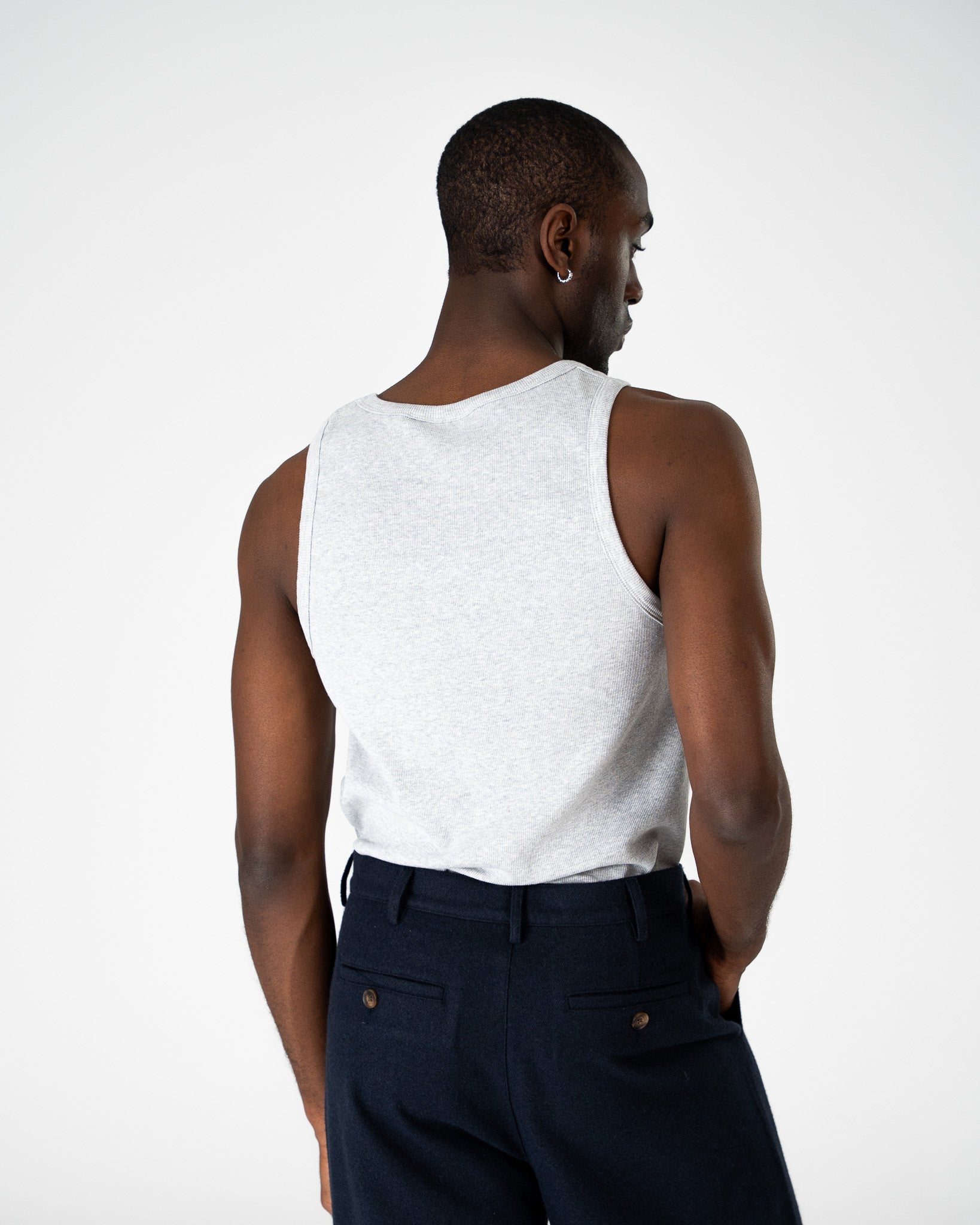The Embroidery Tank Top | Grey Melange