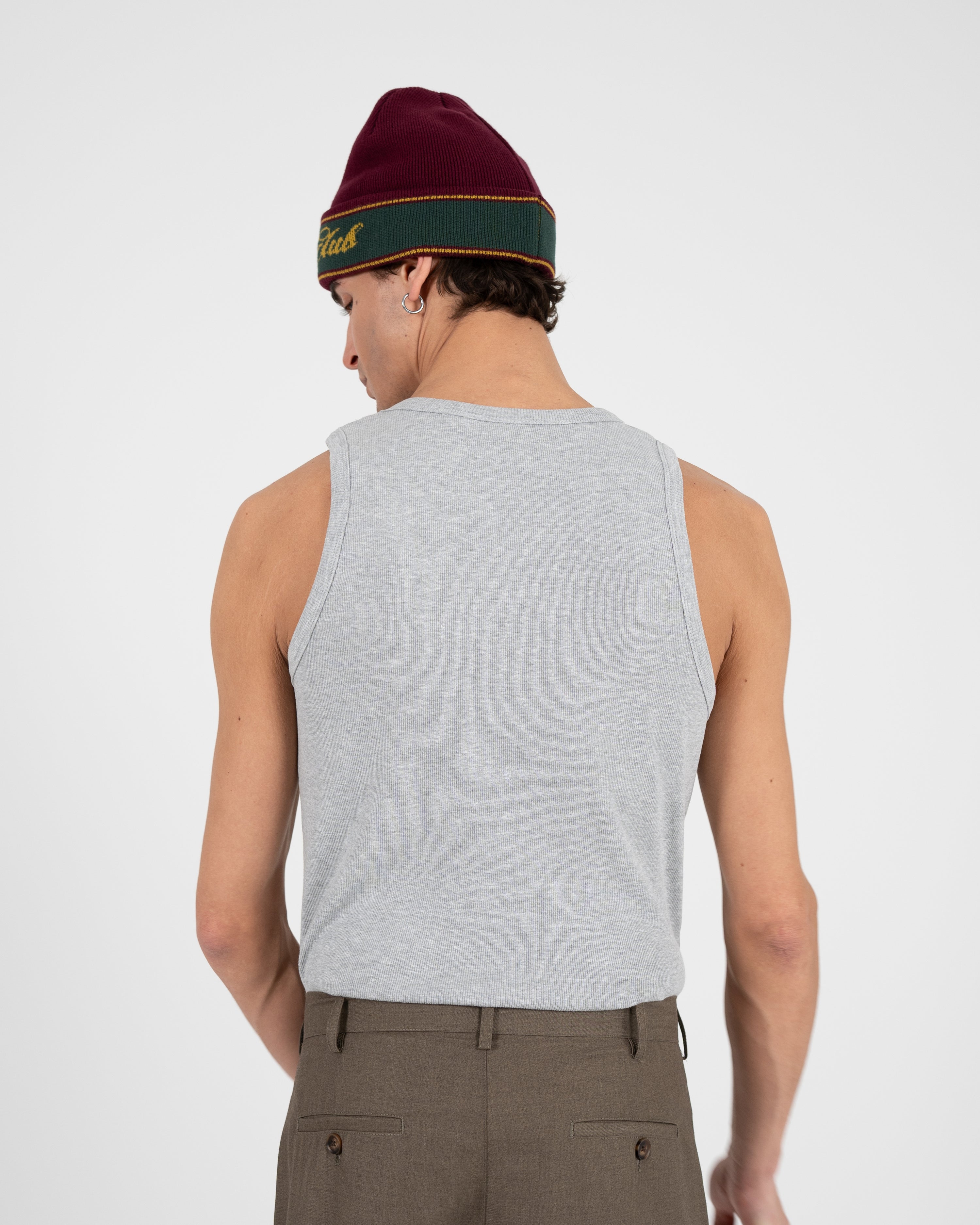 The Embroidery Tank Top Grey Melange