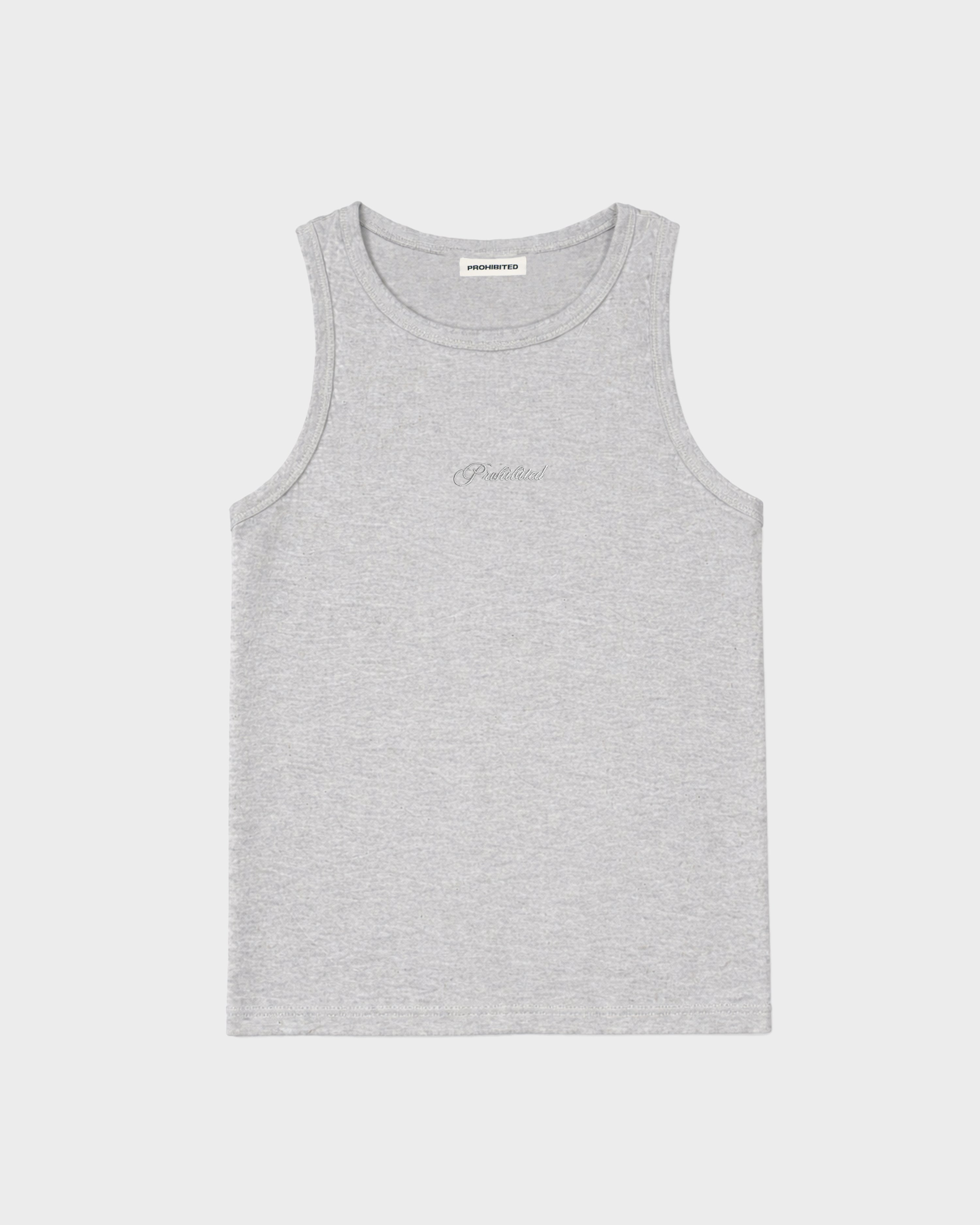 The Embroidery Tank Top Grey Melange