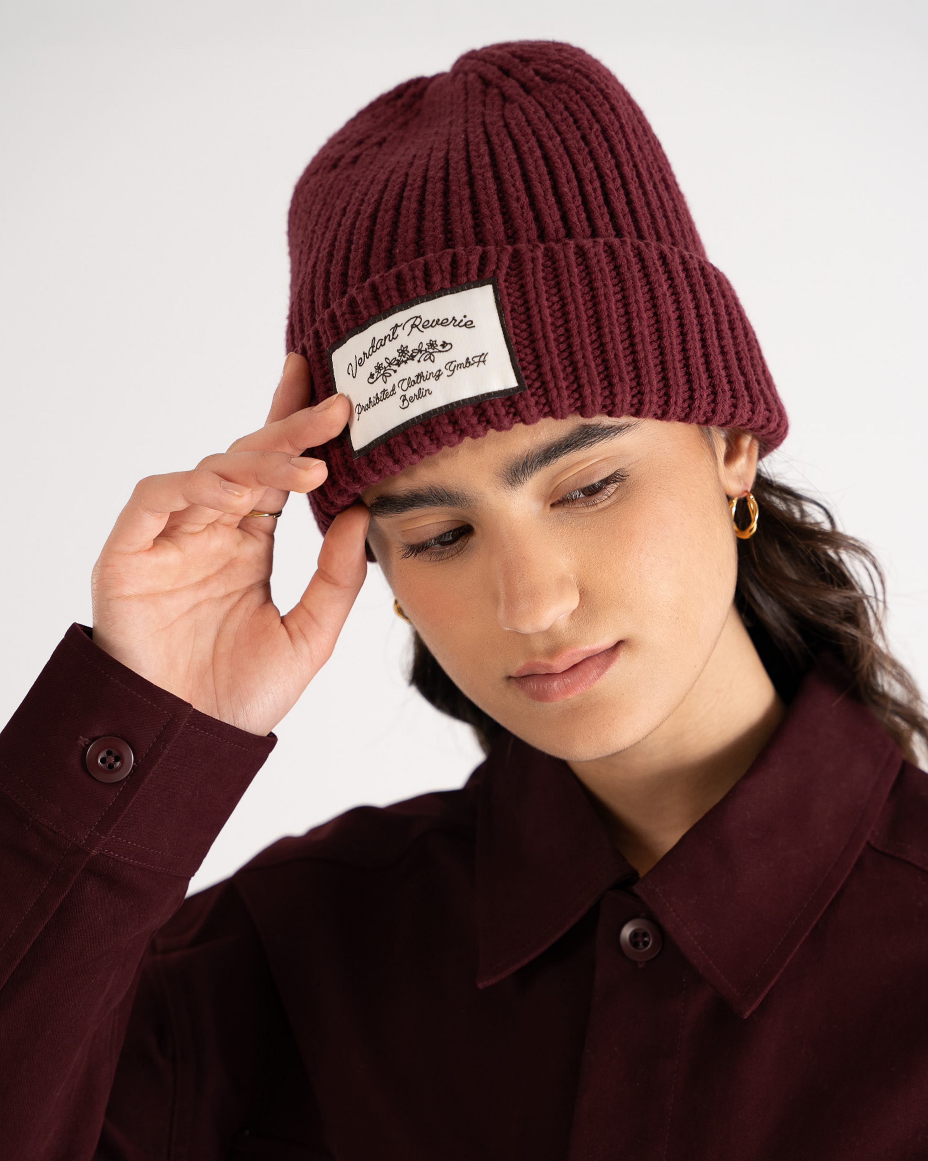 Verdant Reverie Beanie Bordeaux