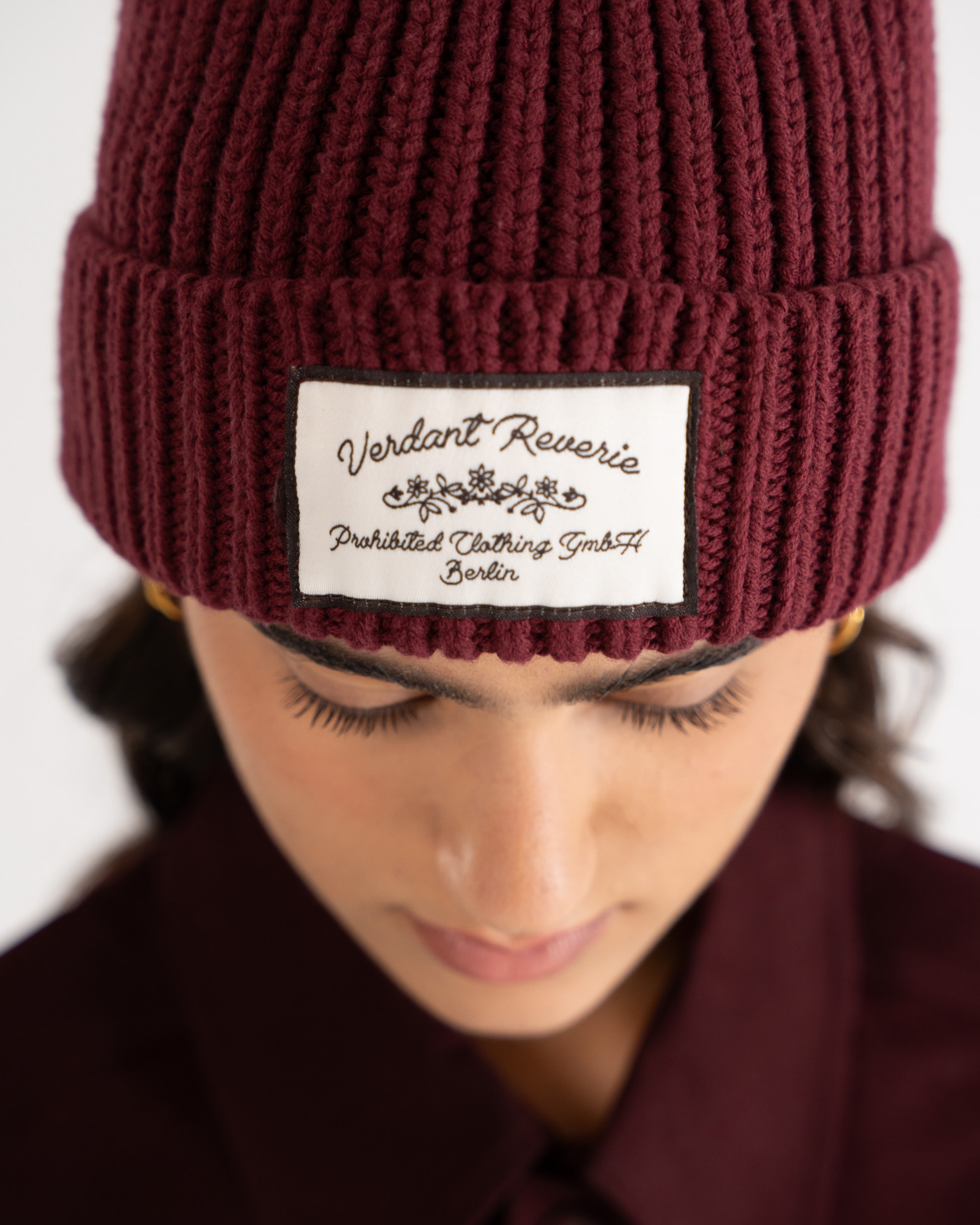 Verdant Reverie Beanie Bordeaux