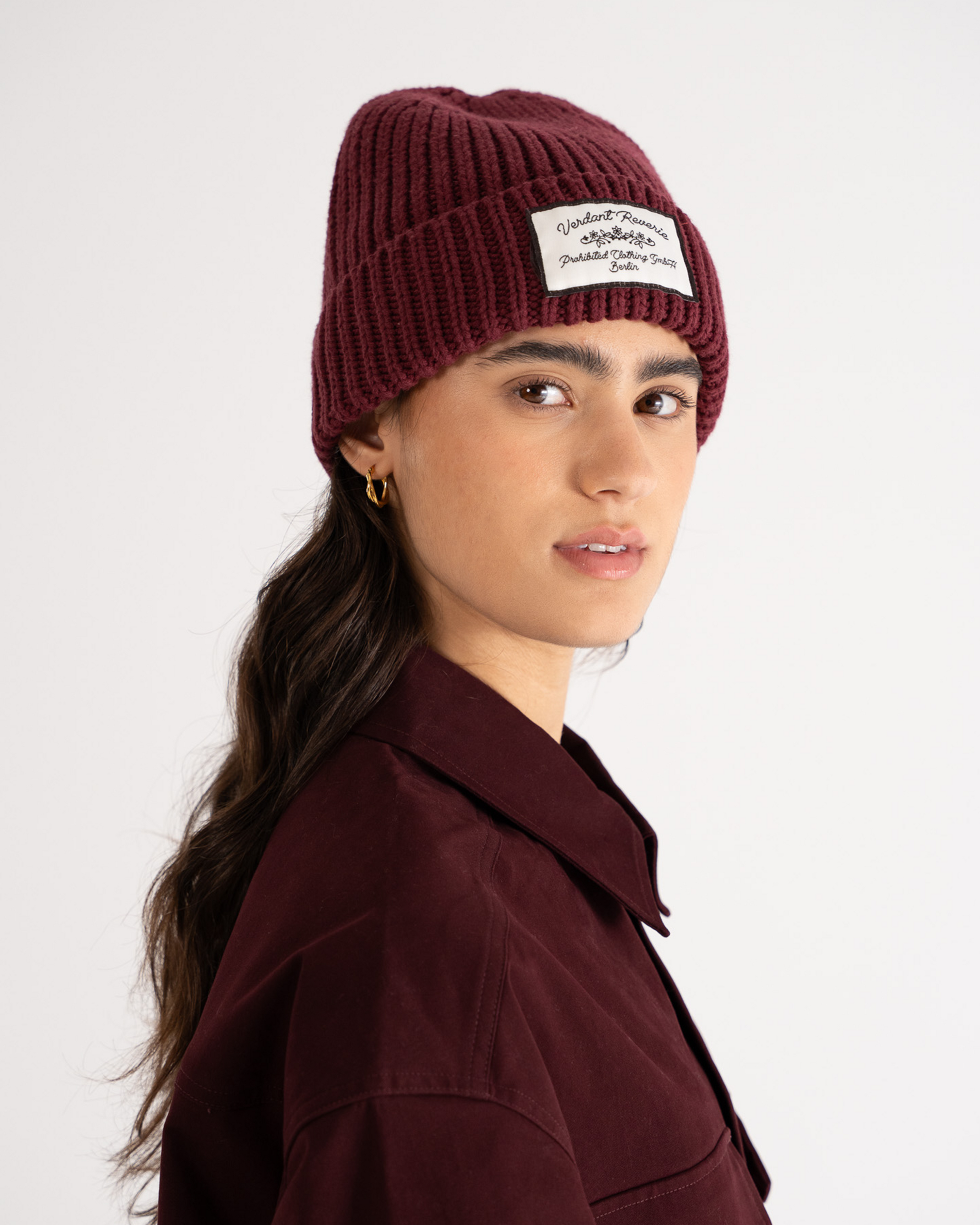 Verdant Reverie Beanie Bordeaux