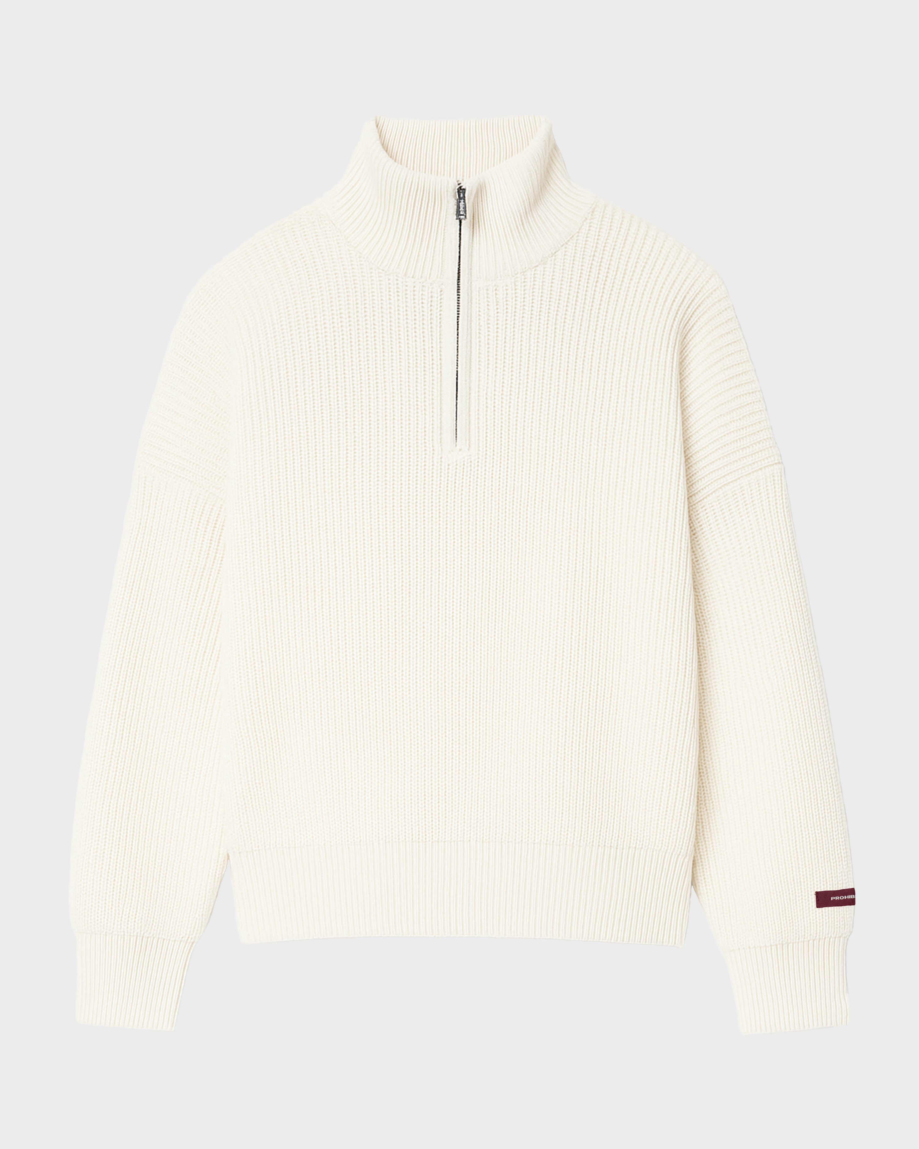 Winter Knit Half-Zip Off-White