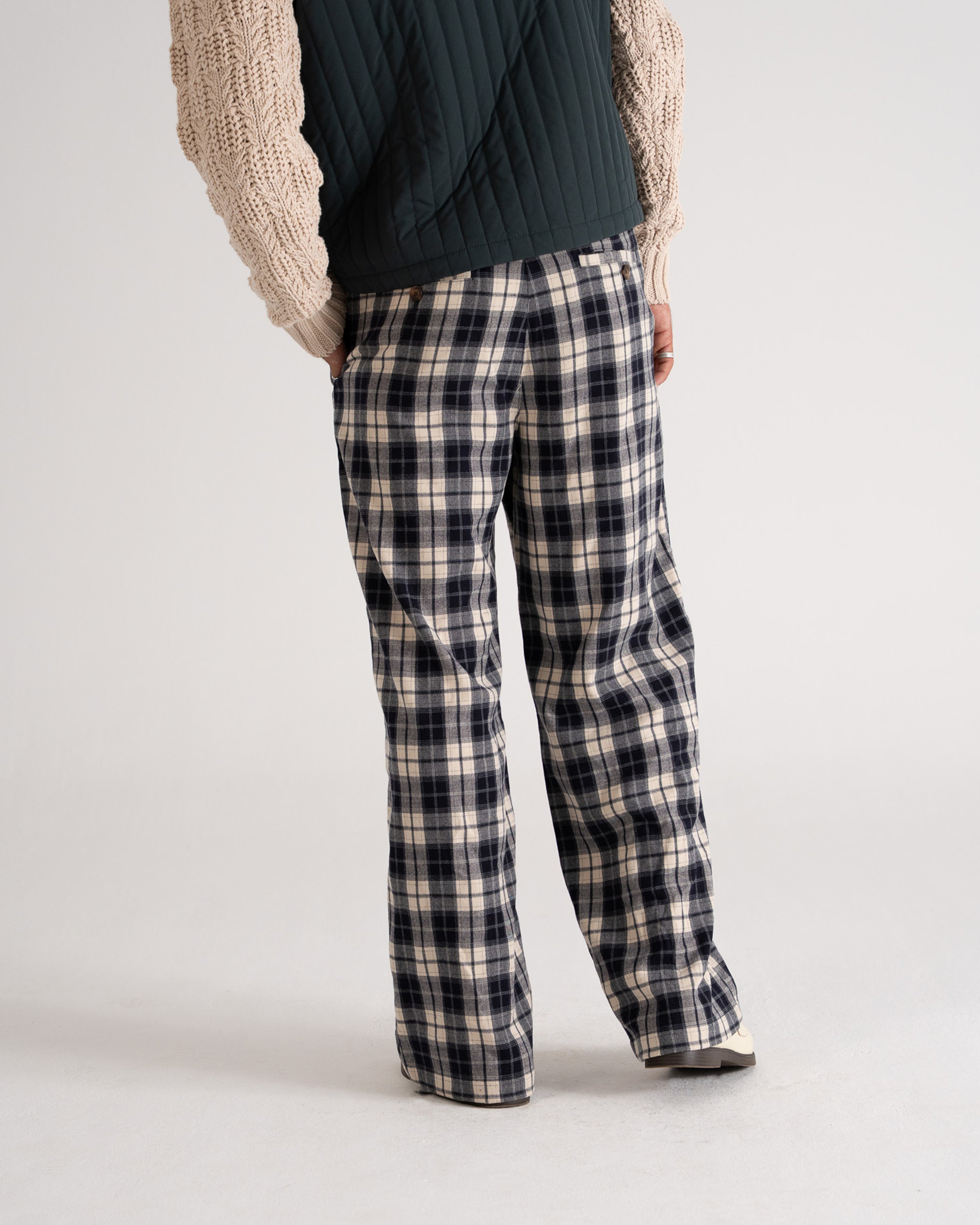 Wood Plaid Pants Blue