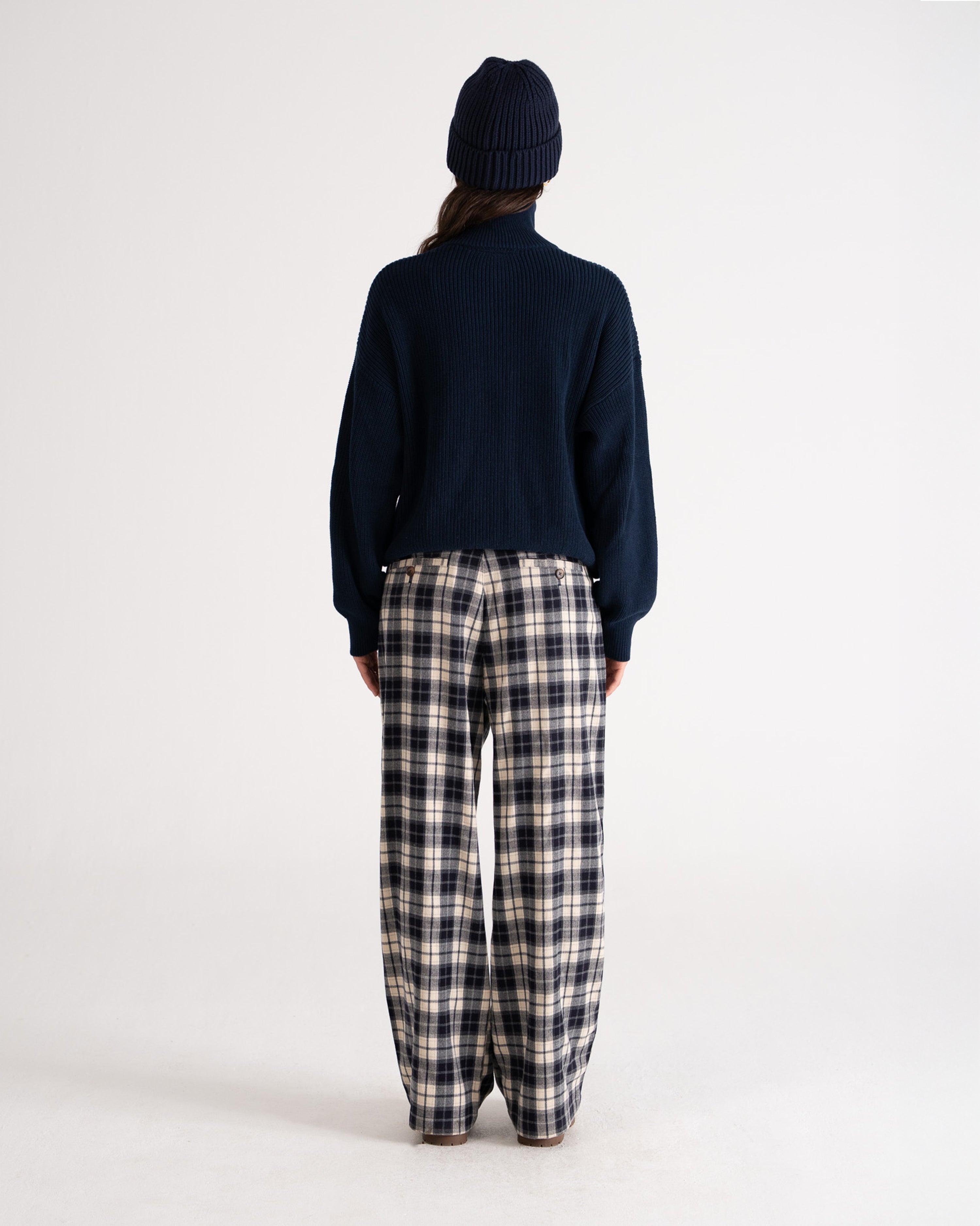 Wood Plaid Pants Blue