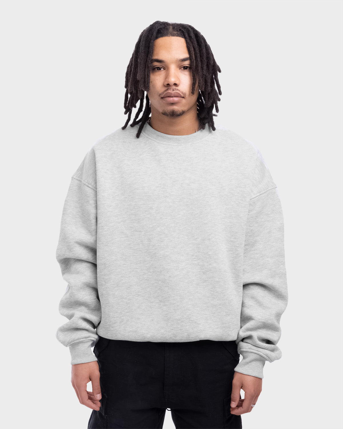 Oversized Crew Neck Grey Melange