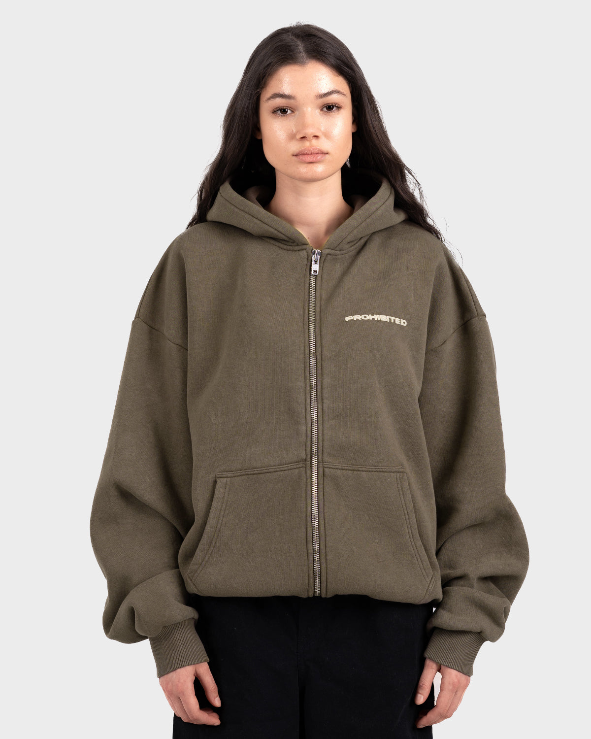 Oversized Zip Hoodie Black
