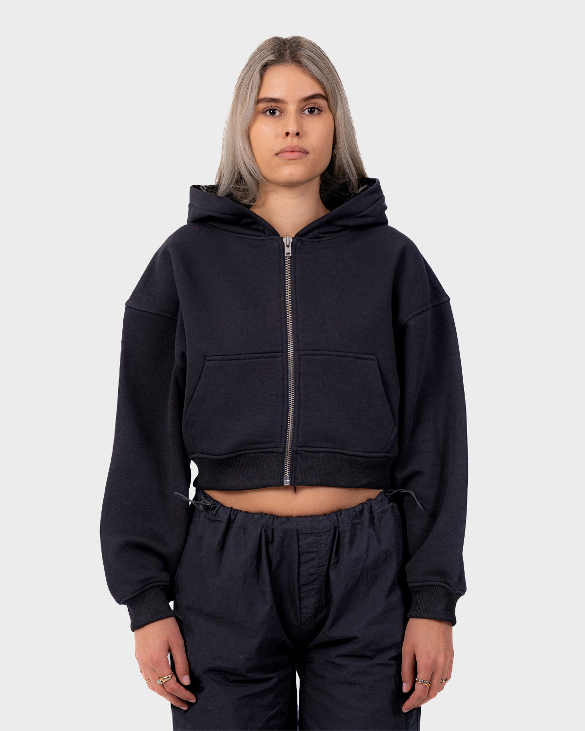 Oversized Zip Hoodie Black