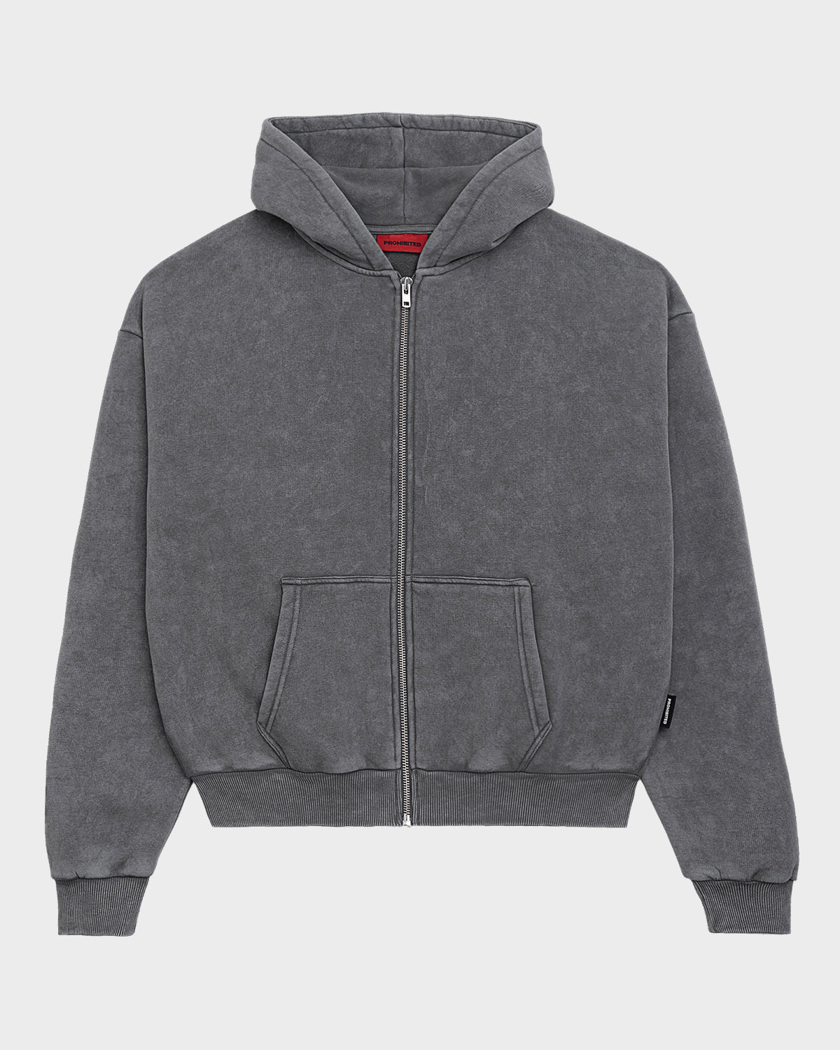 Oversized Zip-Hoodie Grey (Stone Washed)
