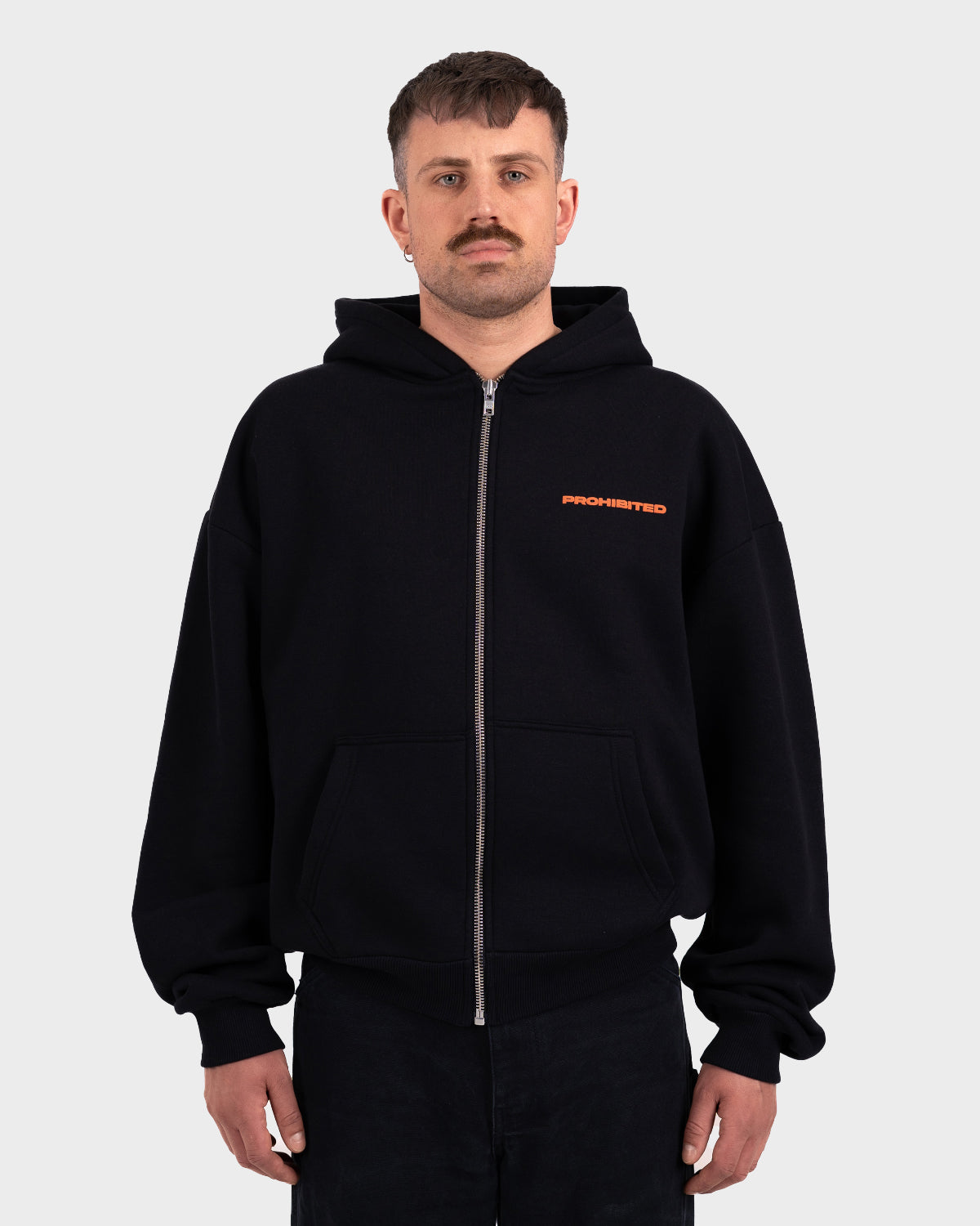 Oversized Zip Hoodie Black