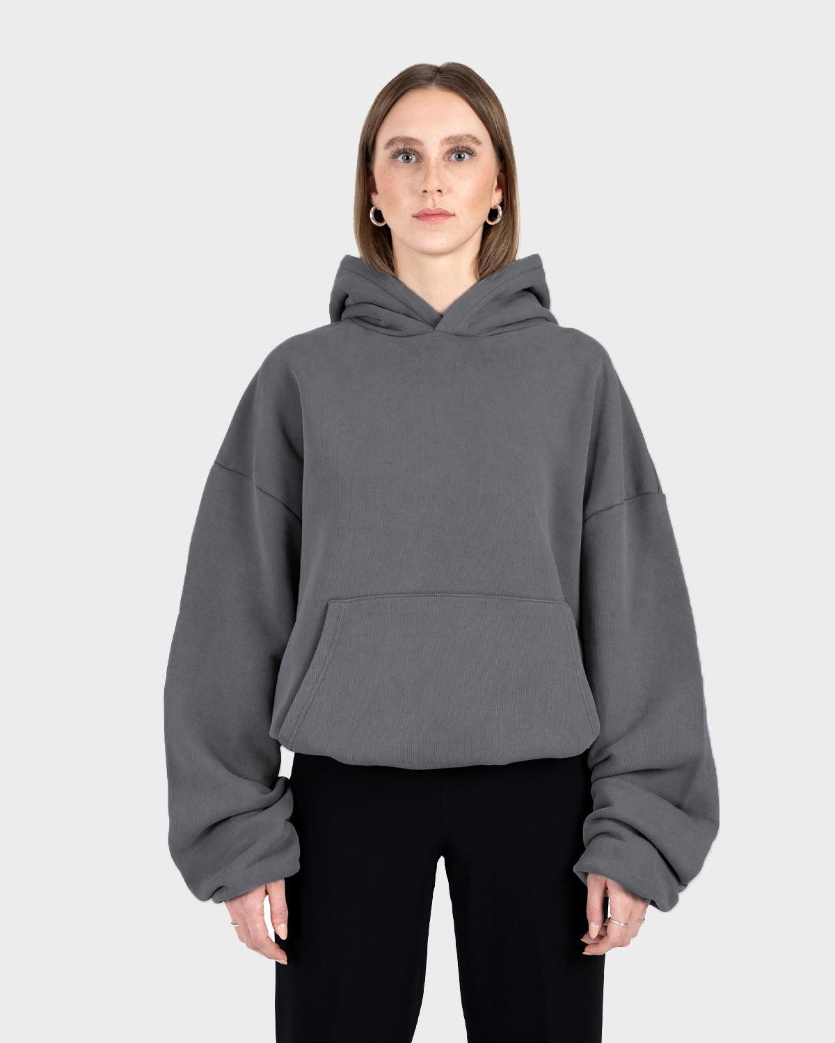 Heavy Oversized Hoodie Grey (Stone Washed)