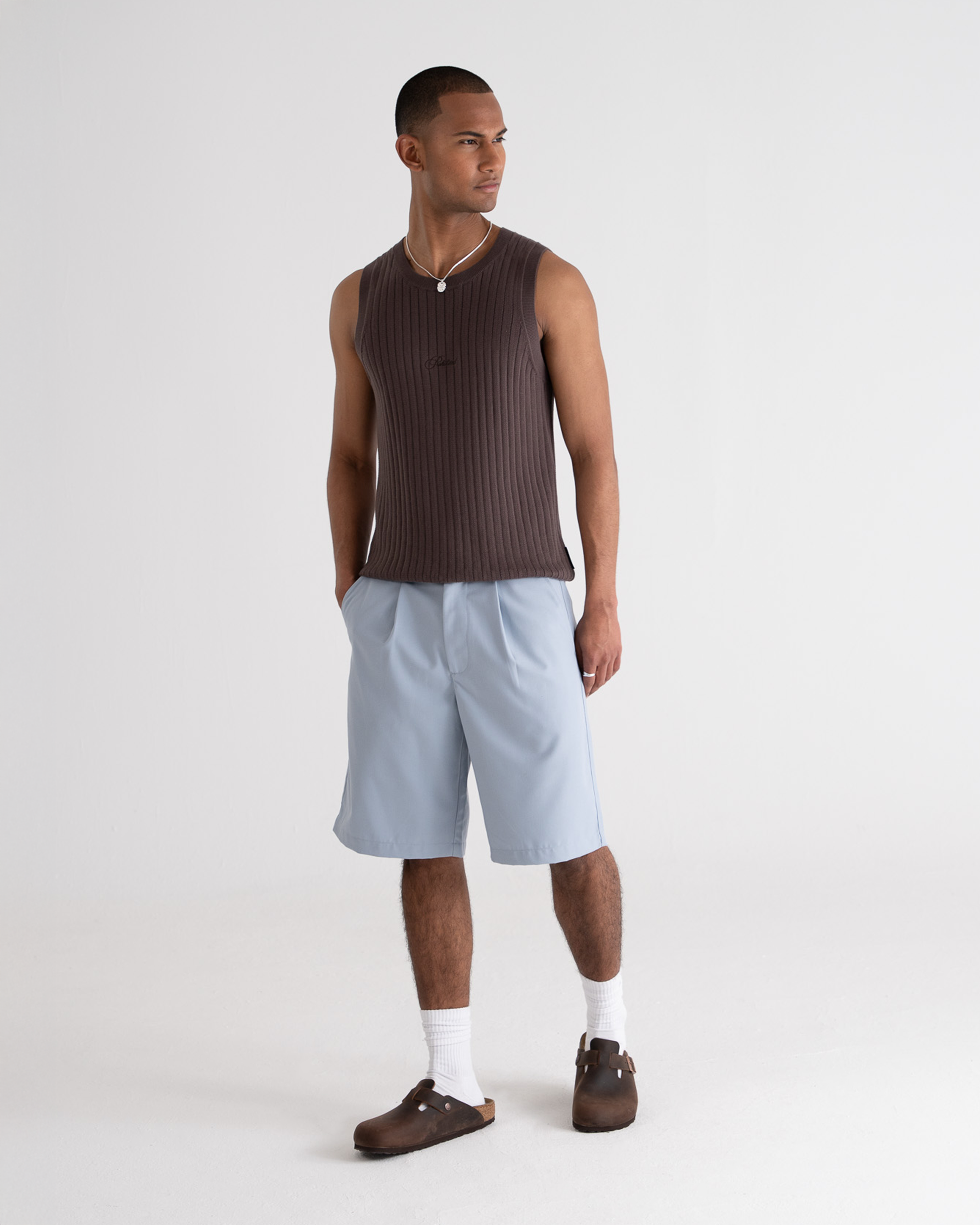 Knitted Tank Top Taupe