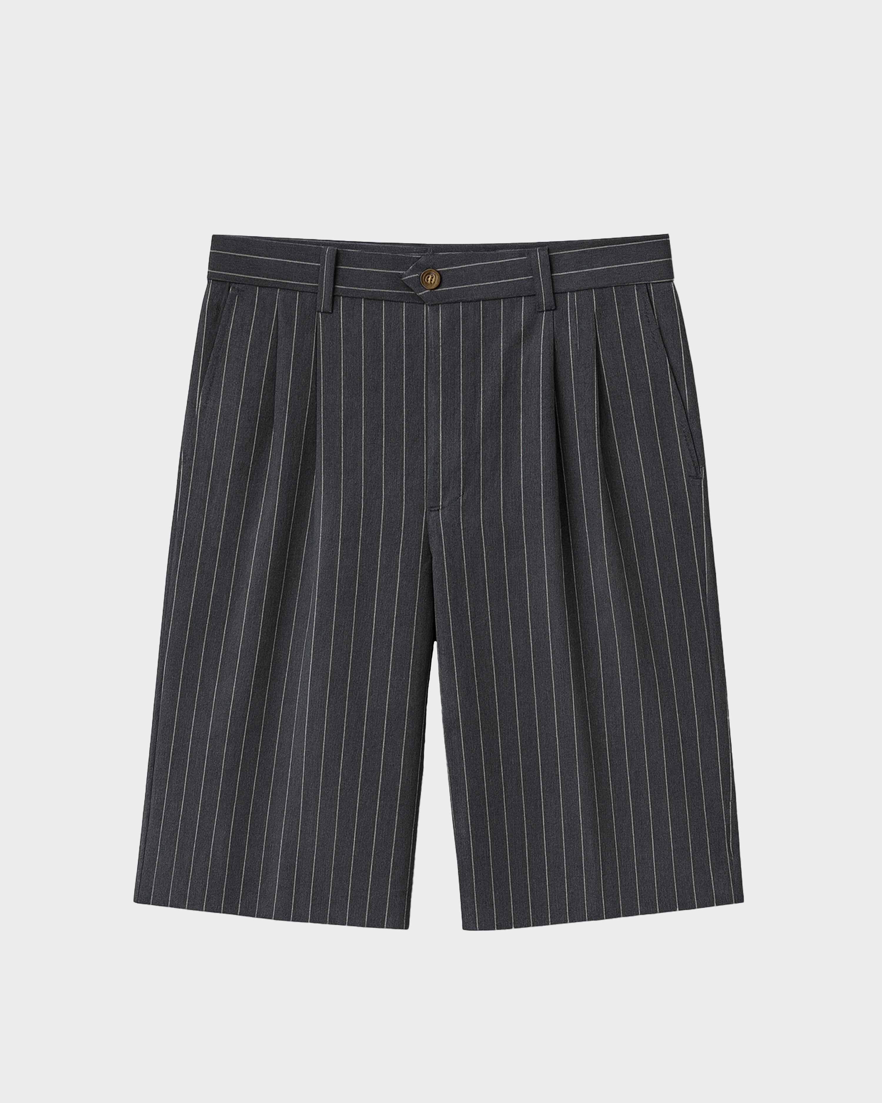 Newport Pleated Shorts Dark Grey