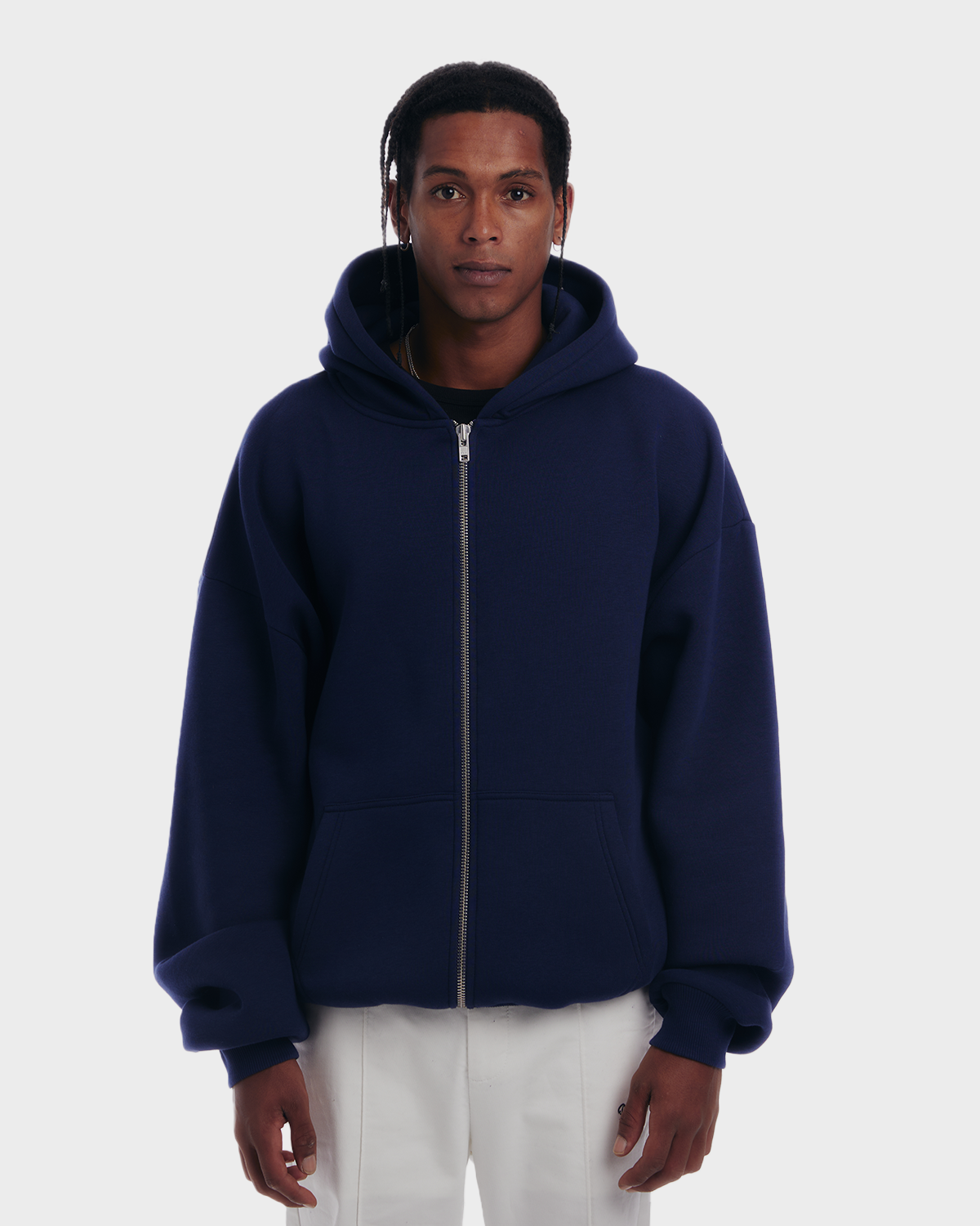 Oversized Zip-Hoodie Navy